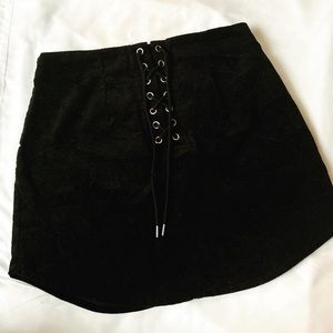 F21 Lace Up Black Skirt